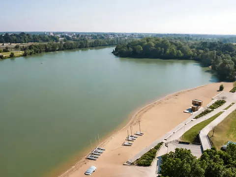 Vue aérienne de l'Île Charlemagne à Orléans