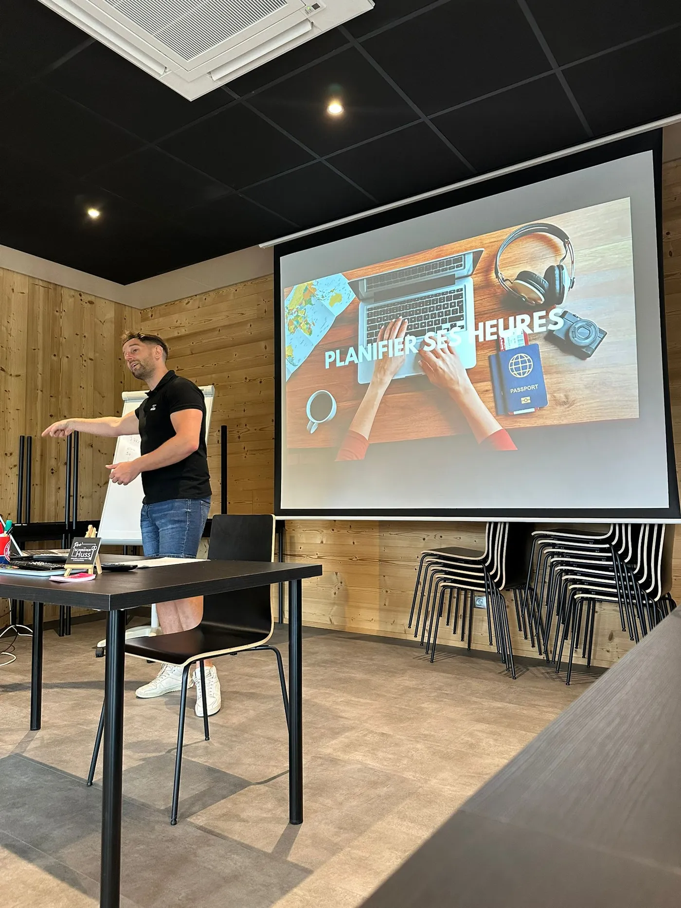 Session de formation acquisition client, présentation en salle